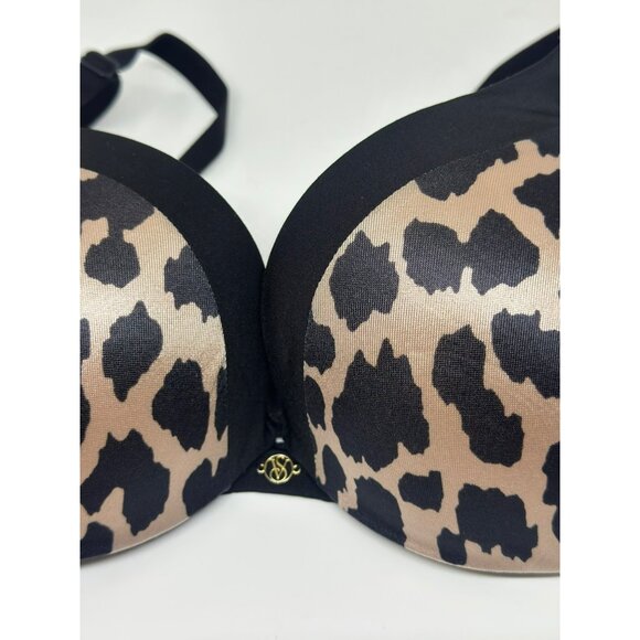 Victoria’s Secret Push-Up Bra – Leopard Print Black & Beige, Size 34B - Picture 3 of 6